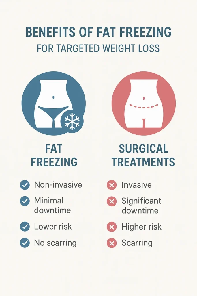 graphic showing the benefits of fat freezing Falkirk