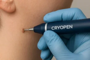 Person receiving skin tag removal Falkirk