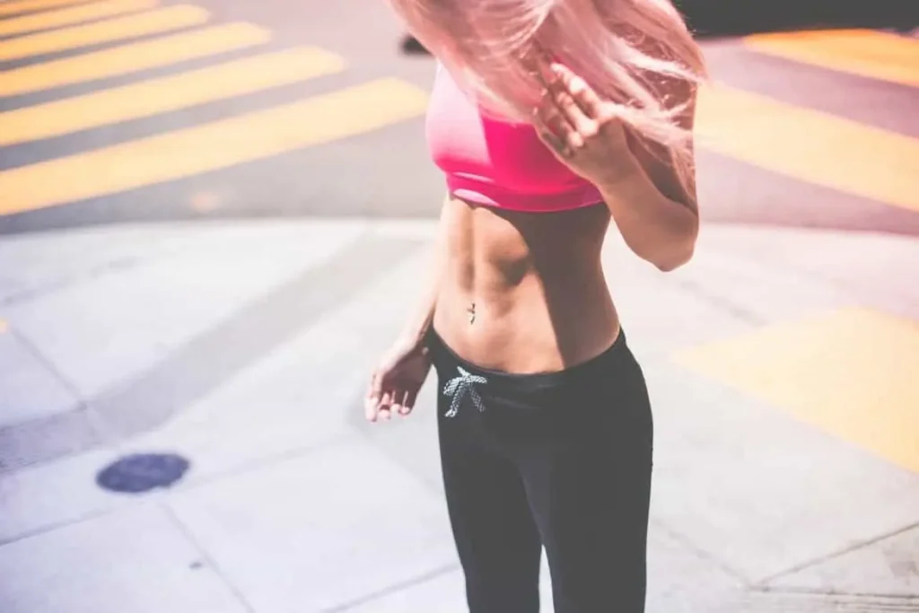 Woman with toned stomach after LA-EMS Body Sculpting Treatment Falkirk