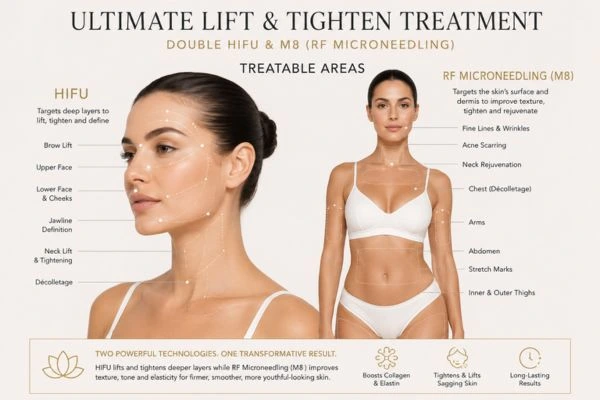 Areas of the body that can be treated - ultimate skin tighten treatment Falkirk